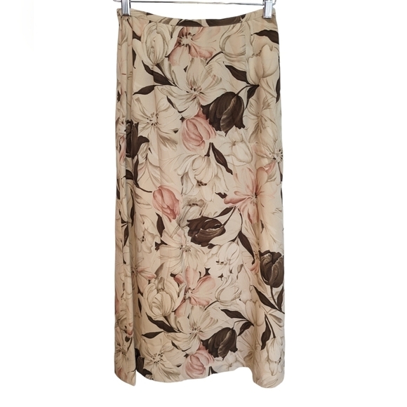 Vintage Chaus 1990s Whimsical Floral Lined Maxi Midi A-Line Skirt Size 6 - Picture 8 of 11